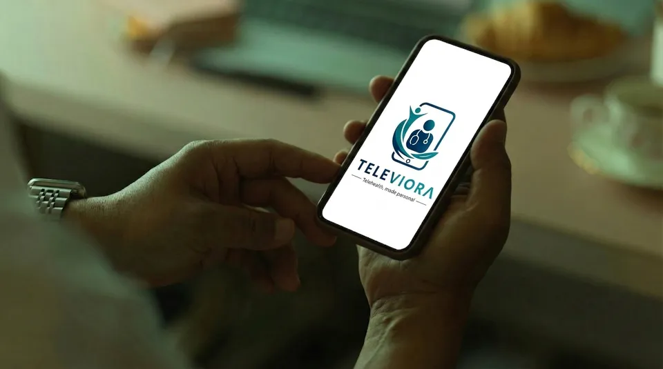 Televiora app messaging dashboard on a phone