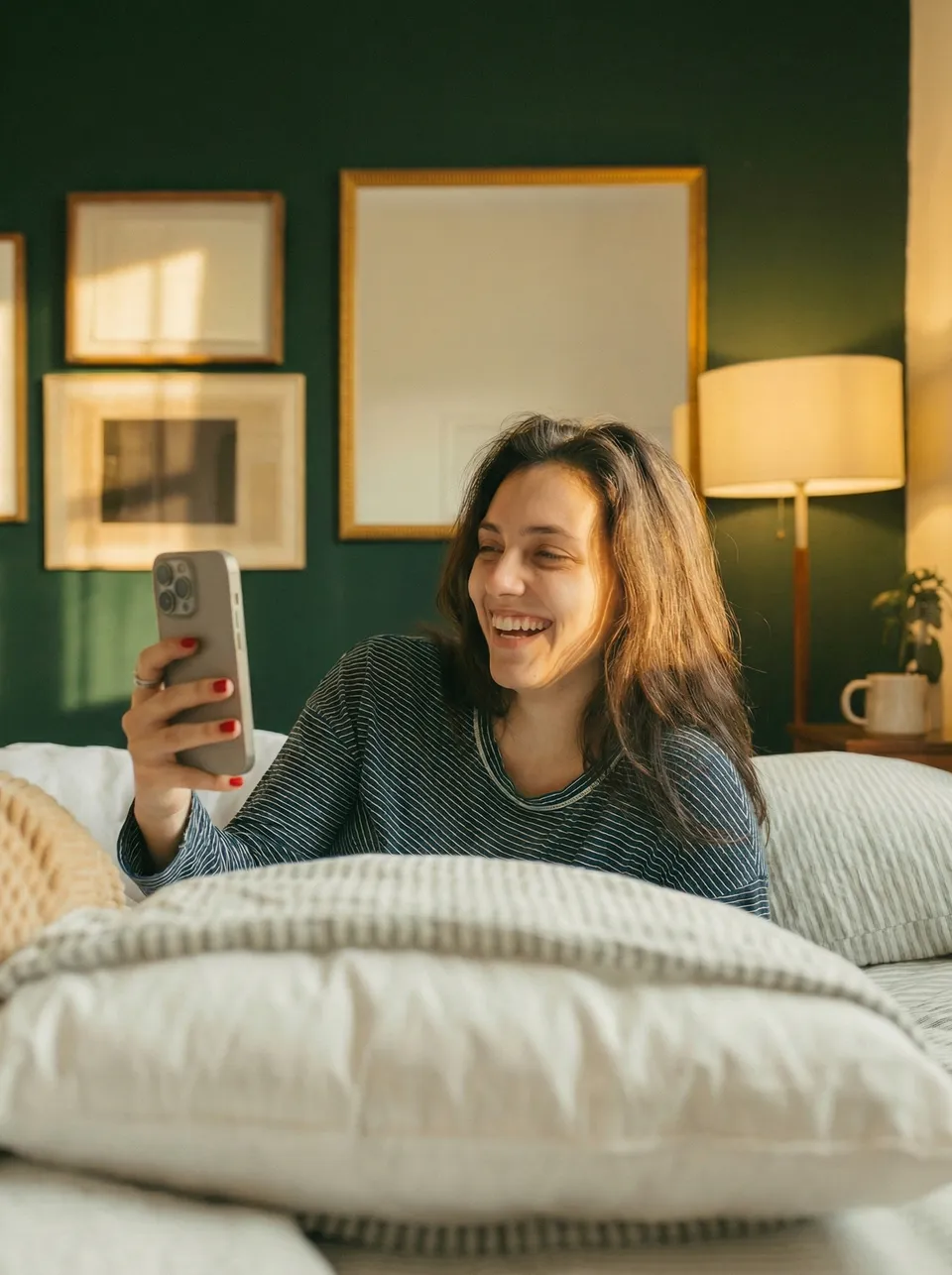 Woman consulting with a doctor from home on her phone